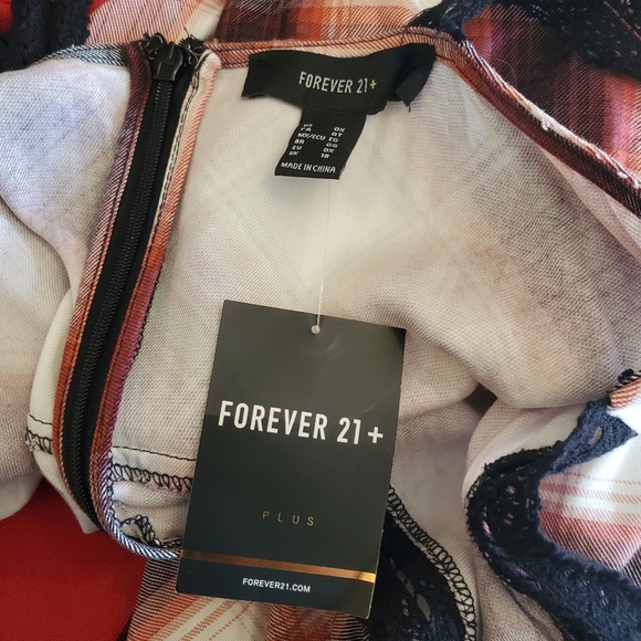 F21 Plaid Low Strap Robe Dress - Picture 3 of 4